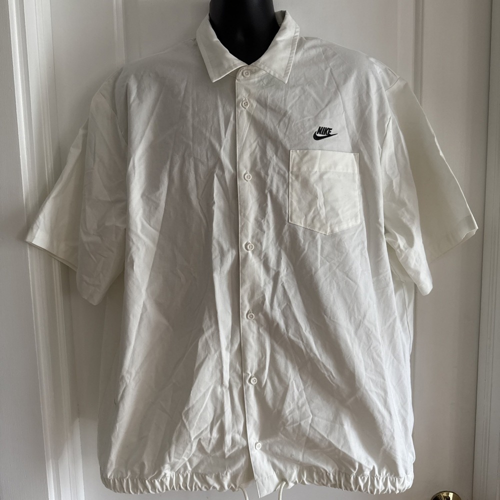 Men's Nike Club Oxford Short-Sleeve Button-Up Shirt - White - Size XL NWT